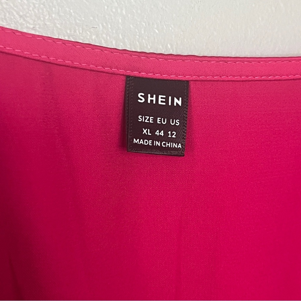 SHEIN Women's Satin Wrap dress - Deep Pink - Picture 5 of 10